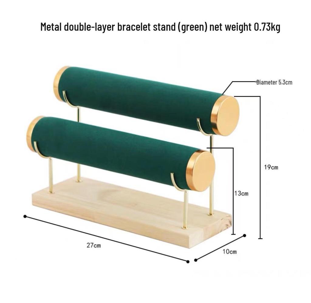 Velvet Jewelry Display Stand: Solid Wood, Single/Double Layer for Bracelets and Watches