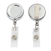 1pc Office Supplies Stationery Metal Anti-Lost Clip Key Ring Badge Holder Retractable Lanyards