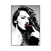 Modern Black and White Sexy Smoking Women with Red Lip Hat Print Art Canvas Poster for Living Room Decoration Home Wall Decor