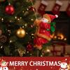 Jultomte Klätterpärlor Batteridriven Elektrisk Klättra Upp och Ner Klättrande Tomte med Ljusmusik Juldekoration Ornament