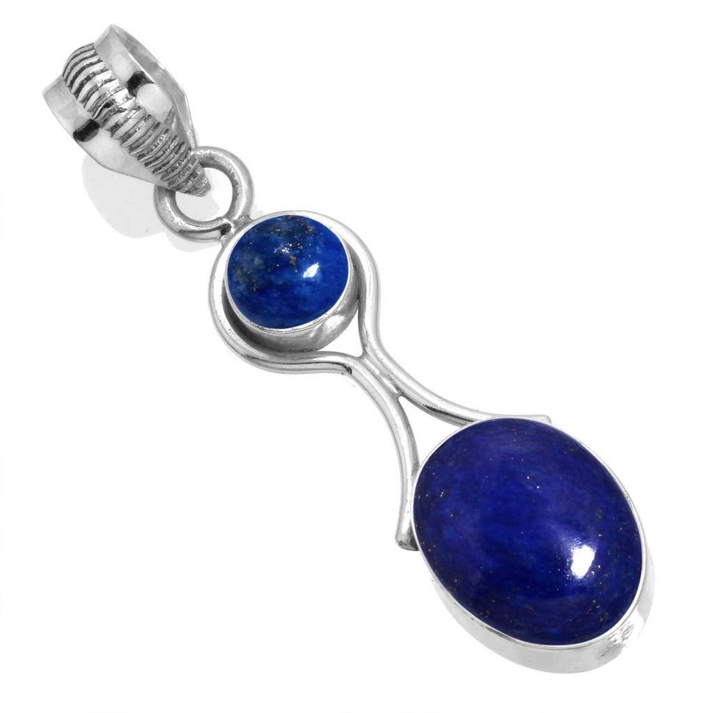 925 Sterling Silver Pendant Women Gemstone Handmade Jewelry Halloween Gift Blue Green Purple Copper Turquoise Pearl Lapis Mother Of Pearl Victorian