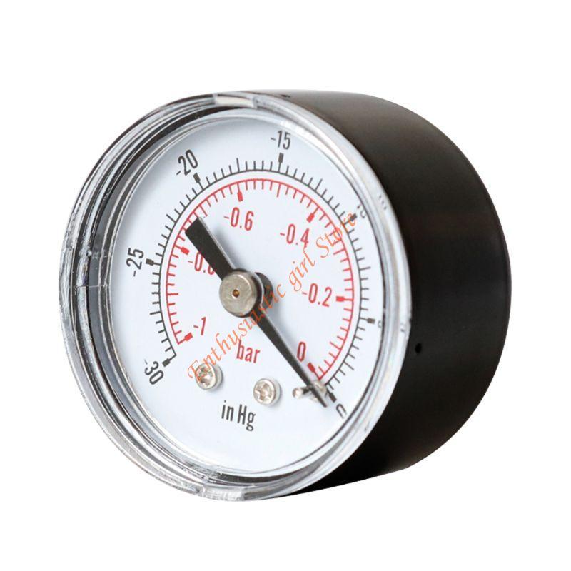 Vacuum Pressure Gauge 1/8" BSPT Back Mount 40mm 0 30 0 & 1 Bar Metal for She RXJB