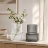 Ribbed Flower Display Jar in Fluted Glass, Indoor Accent Vessel for Cut Flowers, Artificial Bunches, and Desk Placement