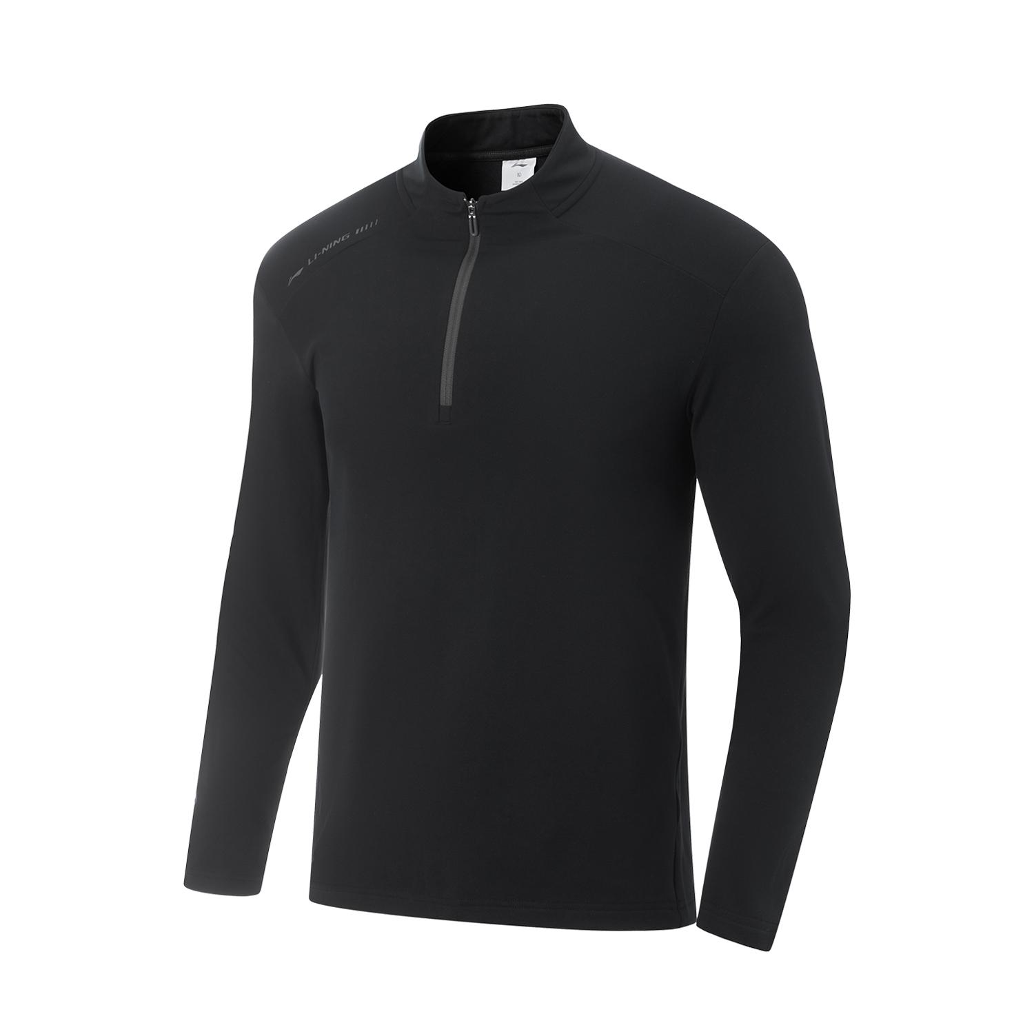 

Li-Ning Футболка с логотипом и строчкой в виде букв серии Fitness с воротником-стойкой Мужские топы ATLV365-1 3XL