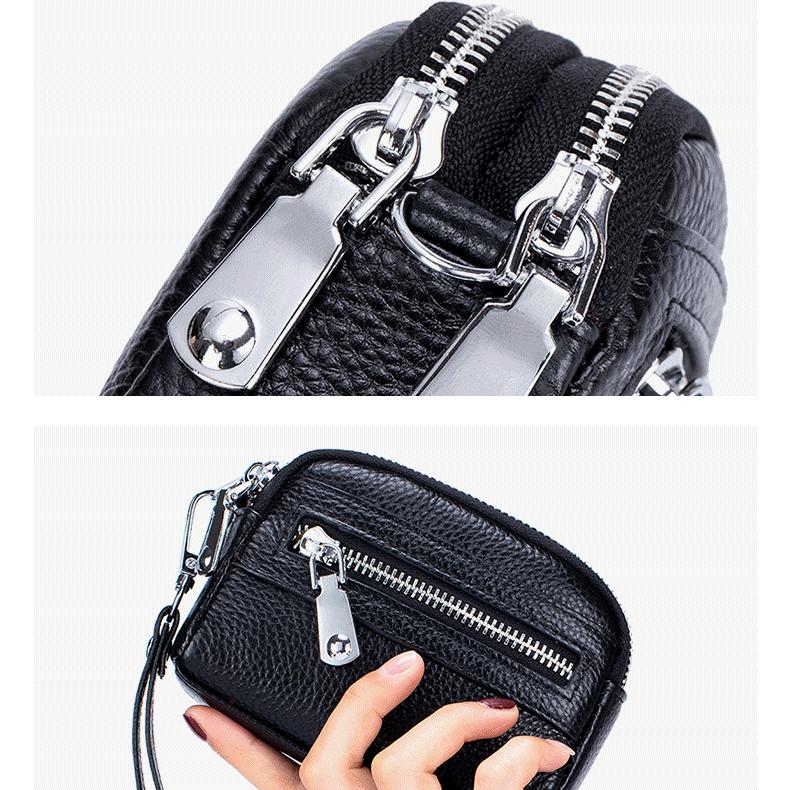 Bison Denim Portofel pentru femei la modă, cu fermoar dublu