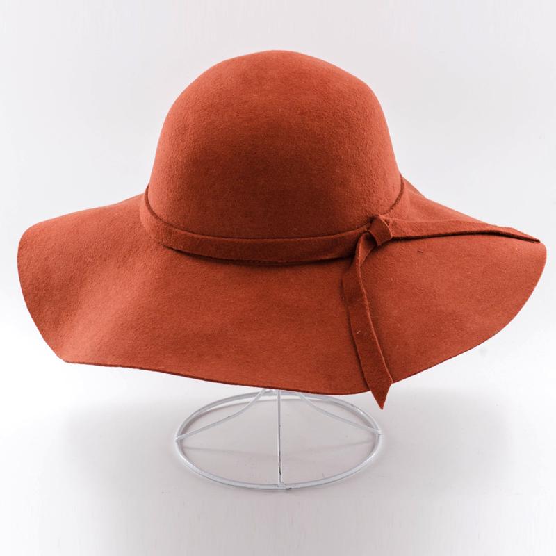 

Вовняний капелюх Fedoras для дівчаток із широкими полями Високоякісна вовняна капелюх-купол Жіночий вовняний капелюх Fedoras Пляжна кепка Волосся Британський довгий капелюх B-8746 M