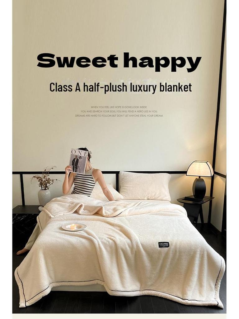 Plush Luxury Cotton Velvet Coral Blanket