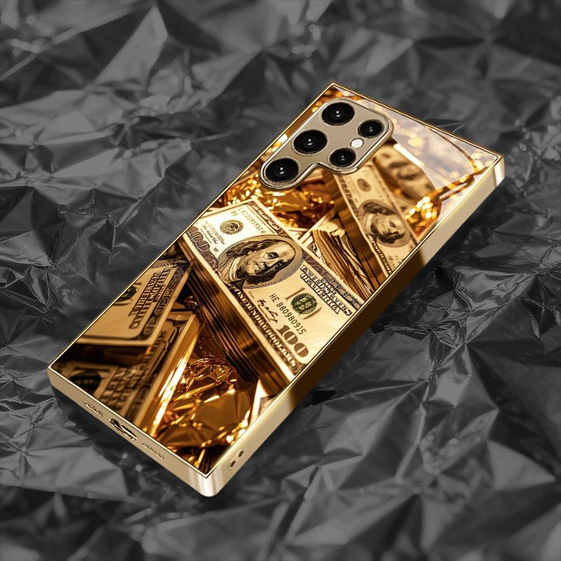 Pozlacený nový obal na telefon pro Samsung Galaxy S26 Ultra S25 Plus S24 S23 S22 fe tvrzené sklo Umělecké texturované vzory