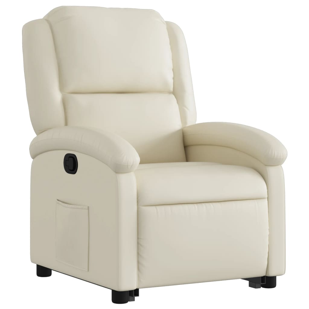 Recliner with Rising Assistance Cream Artificial Leather