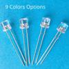 100 Stück 5 mm flache Oberseite, weiß, rot, rosa, gelb, blau, orange, warmweiß, Weitwinkel-Licht-LED