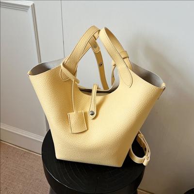 Lychee Pattern Vegetable Basket Large Capacity Bucket Bag Women'S Trend Casual Versatile Shoulder Messenger Bag