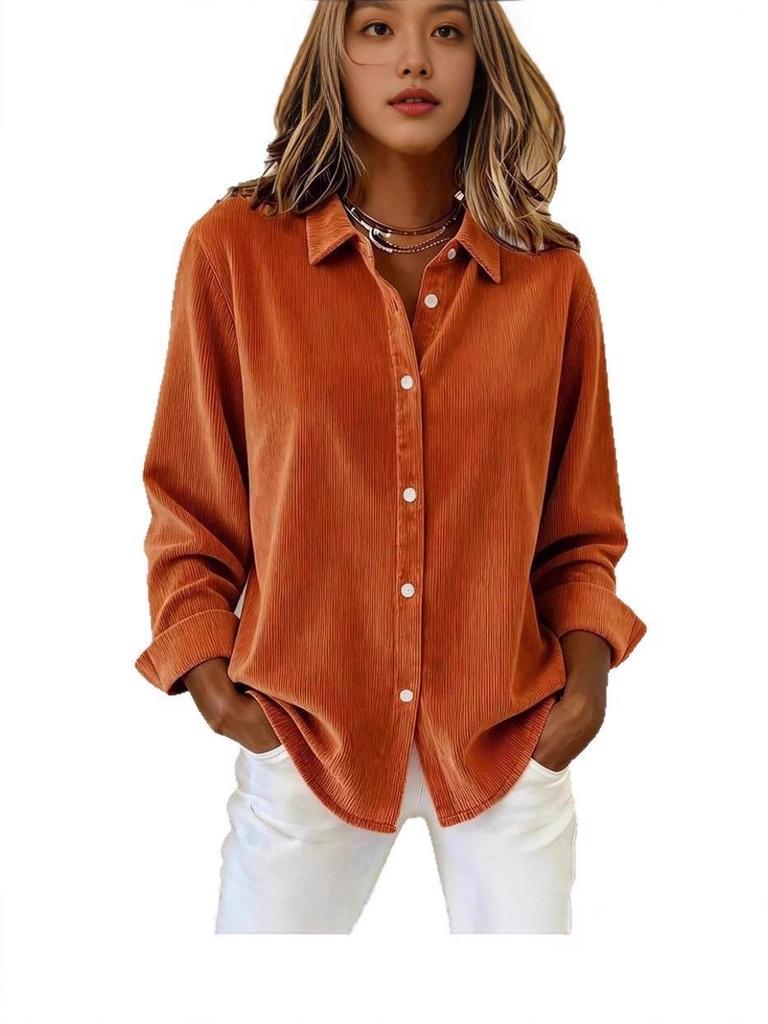 2025 Women's Autumn/Winter Corduroy Casual Shirt - New European & American Styles