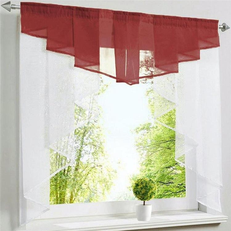 European Simple Curtains, Pole-Type Folding Envelope-Type Multi-Color Embroidered Window Screens, Simple High-Density Yarn