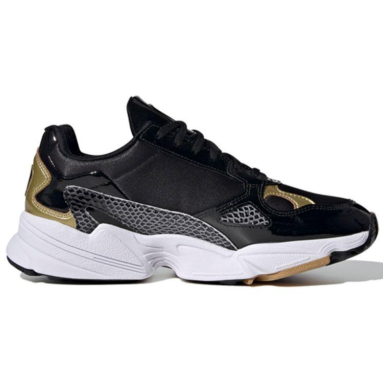 Adidas Originals Falcon Comfortable Casual Non-Slip Wear-Resistant Low-Top Dad Shoes Women Sneaker Black FV3408