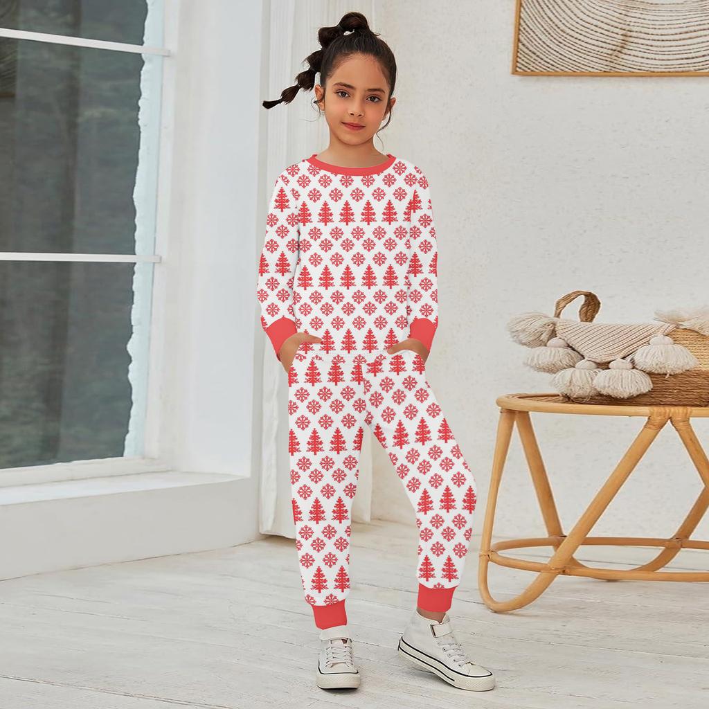 Kids' Long Sleeve Loose Pullover Letter Print Drawstring Hooded Sweatshirt Sweatpants Set