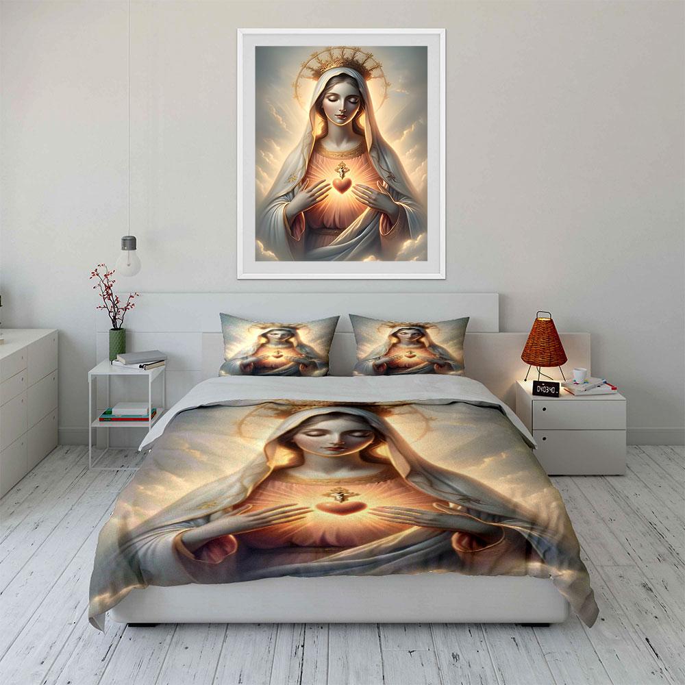Religious figure holding heart. Bedding sets Duvet cover sets Duvet covers Pillowcases(1 * Duvet Cover 2 * Pillowcases without duvet insert)