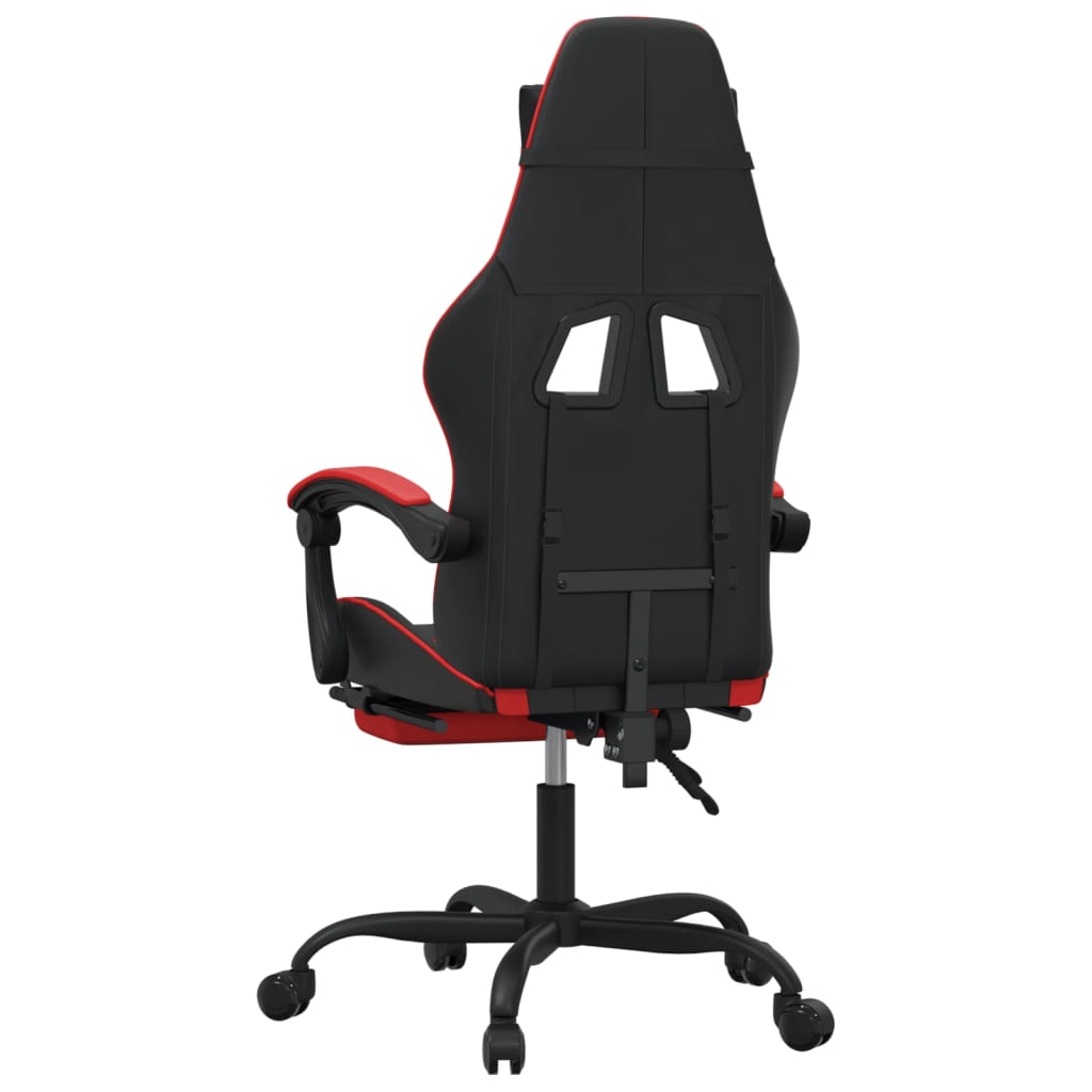 Gaming Chair with Footrest Black and Red PU Leather