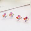 Color Diamond Four-Leaf Clover Earbone Nails Are Cold And Versatile Flower Earrings For Women'S Bright Zircon Flower Earrings