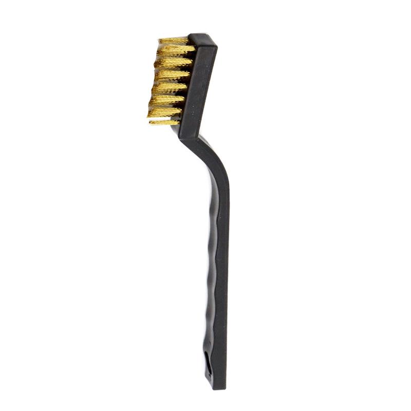 7-inch Industrial Cleaning Brush Set: Stainless Steel, Copper, Nylon Bristles – 3 Mini Brushes for Polishing.