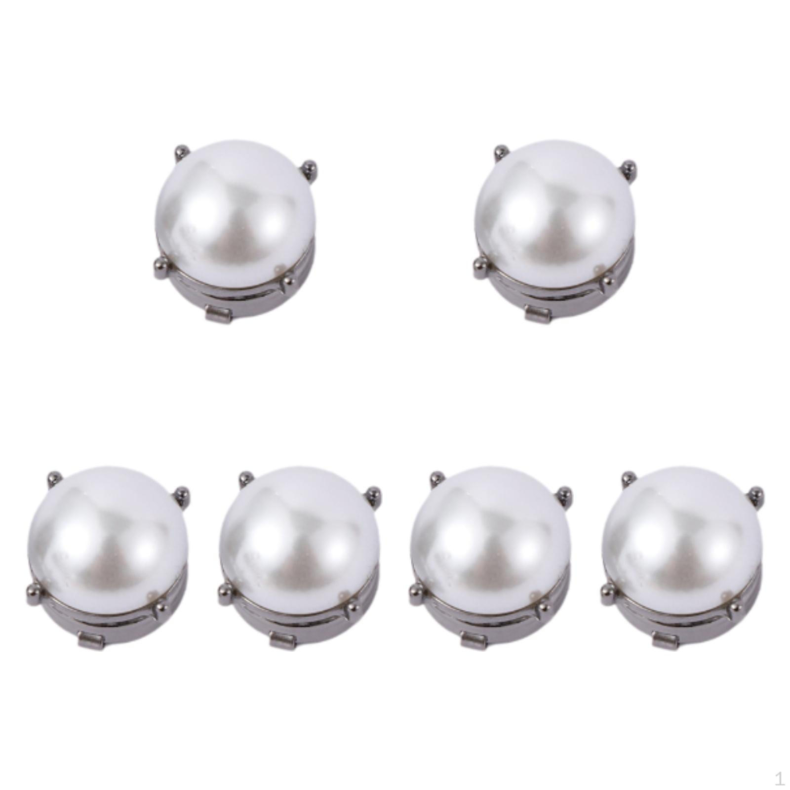 

6 шт. Запонки для пуговиц для женщин и мужчин, съемные модные круглые запонки, рубашка чёрный