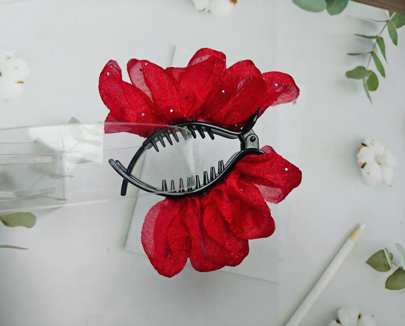 Elegant Rhinestone Mesh Bun Clip - Versatile Korean Cloud Fairy Style for High Ponytails