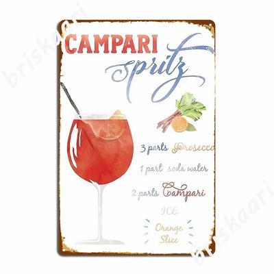 Segni Metallici Campari Spritz Cinema Cucina Club Bar Decorazione Murale Classica Placca di Latta Poster
