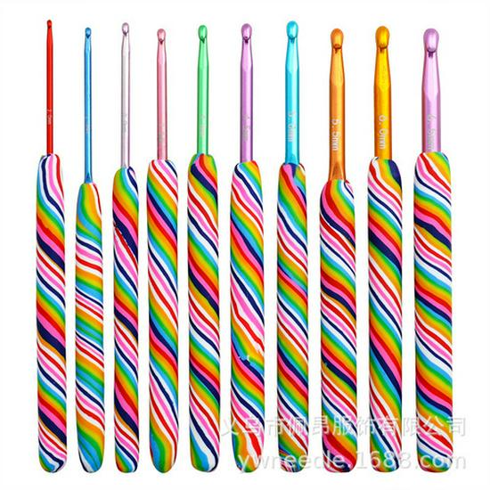 Colorful Crochet Hook Set - 5 Polymer Clay Hooks (CH118-5PCS)
