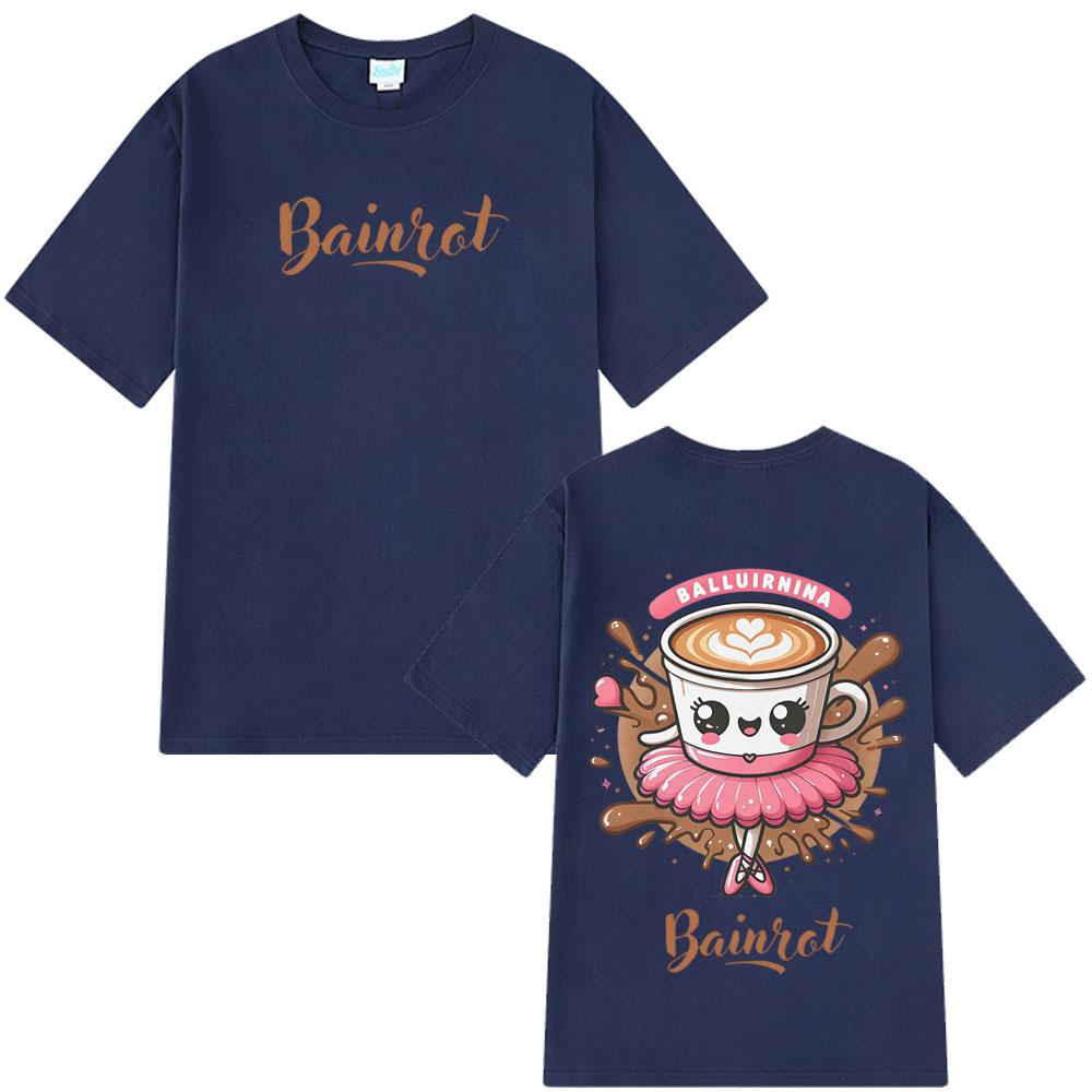 2025 Summer Funny Ballerina Capuchina Tees Ballerina Capuchina Brainrot Meme 100% Pure Cotton Printed T-shirt Unisex T-shirts