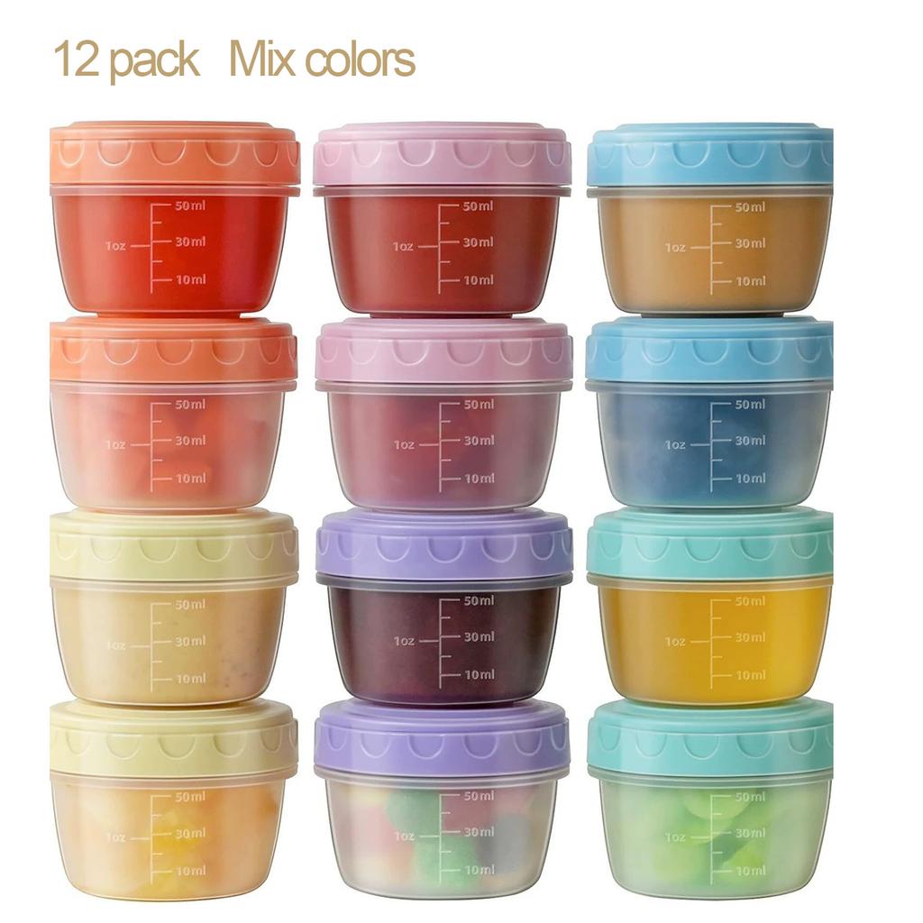 6/12Pcs Salad Dressing Container to Go with lids,Dishwasher and Microwave Safe Tiny Condiment Containers with Graduated Lines