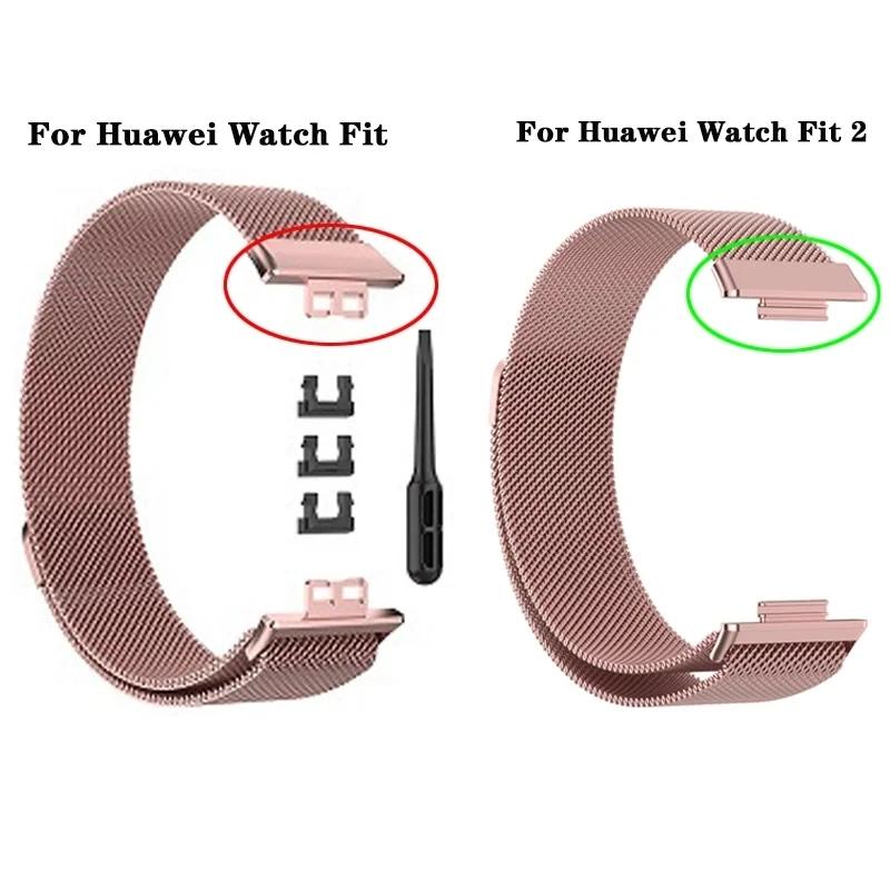Edelstahlarmband für Huawei Watch FIT 2 Armband smart Magnetisches Uhrenarmband Mailänder Schleife Armband Huawei Watch fit Zubehör