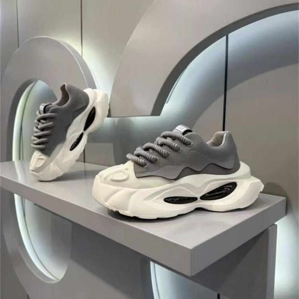 Men's Shoes 2025 Spring New Thick-soled Versatile Niche Fashion Casual Youth Sports Increase Dad Shoes Men