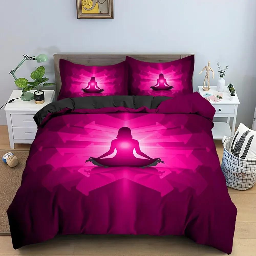 Family Buddha Mandala Comfortable Duvet Quilt Cover Pillowcase Bedding Set Children Bedroom Decoration Home Textile
