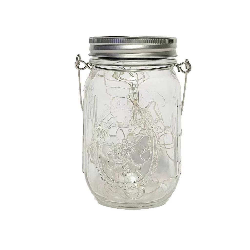 Rainproof Solar Mason Jar Wish Light for Garden, Balcony, and Villa Decor.