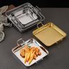 Korean Square Food Serving Trays Stainless Steel Snack Dishes Household Tiramisu Tray  Vegetable
