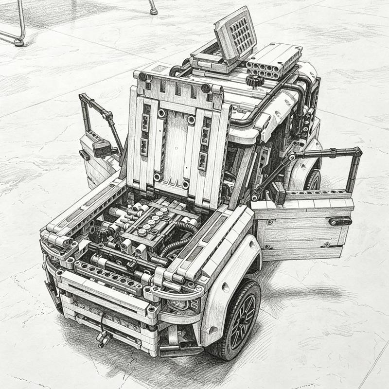 2573PCS 1:8 Technical Defender Off Road Car Model Building Blocks Assemble Bricks SUV Vehicle Educational Toys Gift