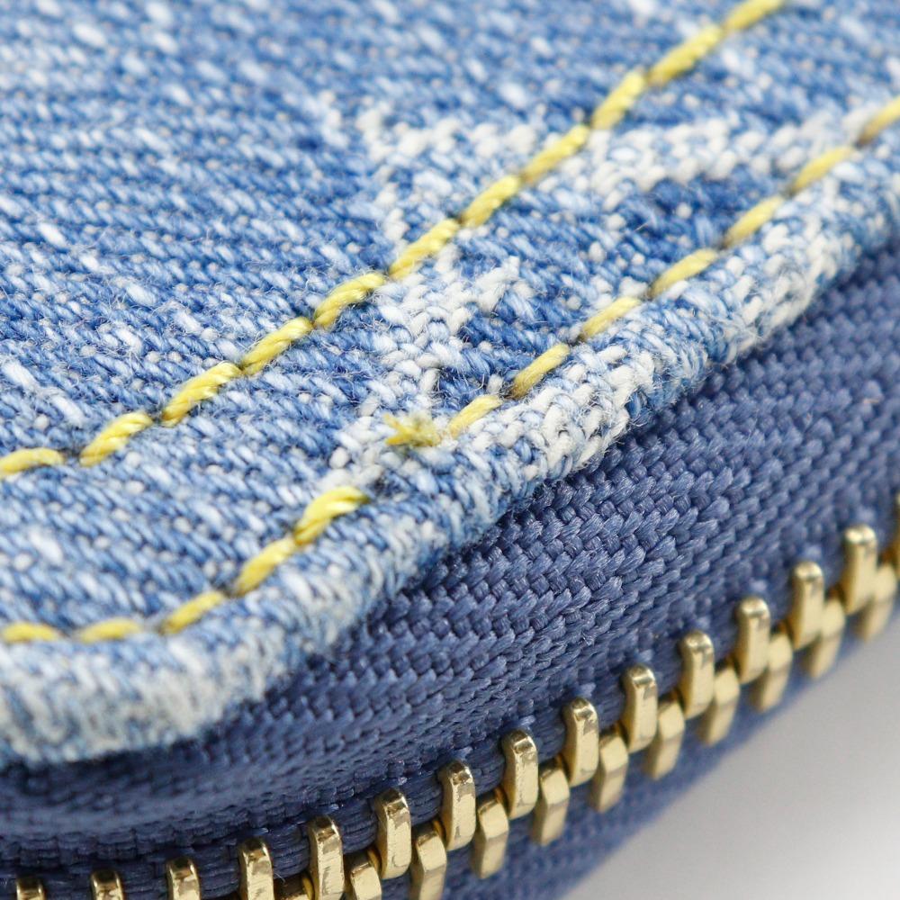 Louis Vuitton Zippy Wallet Purse M82958 Blue Monogram Denim Unisex Used