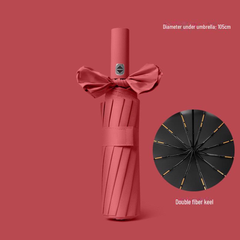 Pánský retro černý skládací slunečník – Unisex, vzor novin.