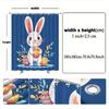 Cheerful Bunny Shower Curtain - Striped Easter Eggs & Snowflakes, Vibrant Colors, Polyester, Perfect for Spring