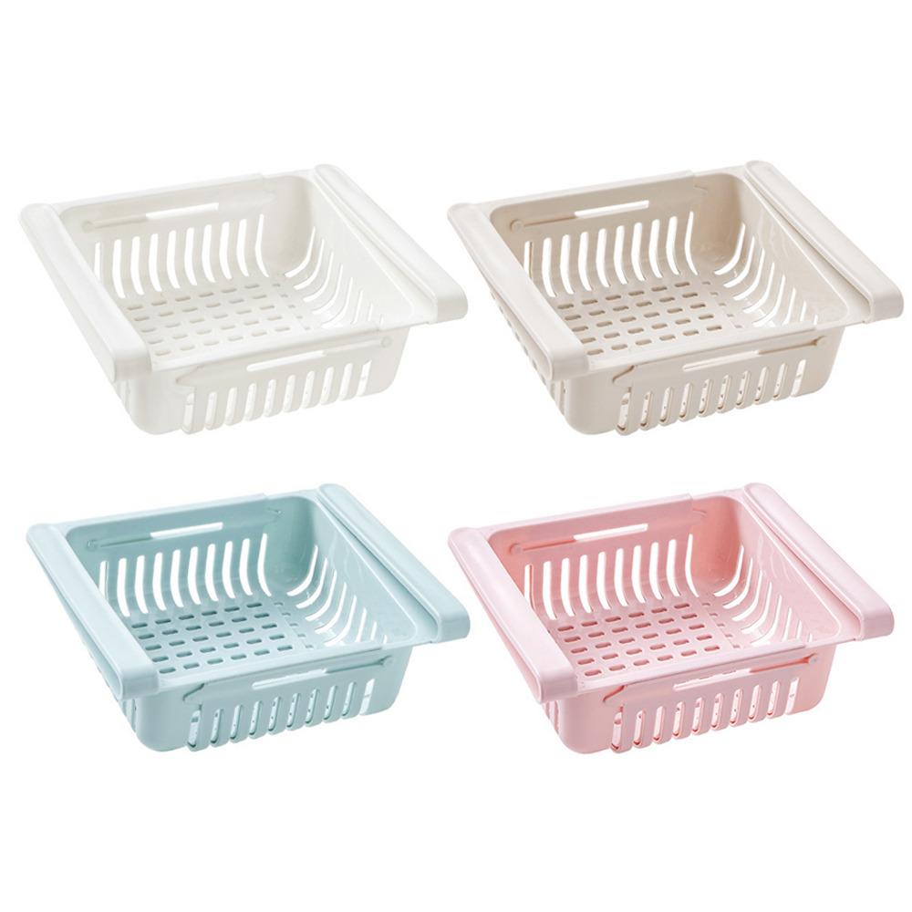 Caixa de Armazenamento de Alimentos para Frutas de Cozinha Plástico Transparente Organizador de Geladeira Gaveta Deslizante Sob Prateleira Suporte Rack Gaveta de Geladeira