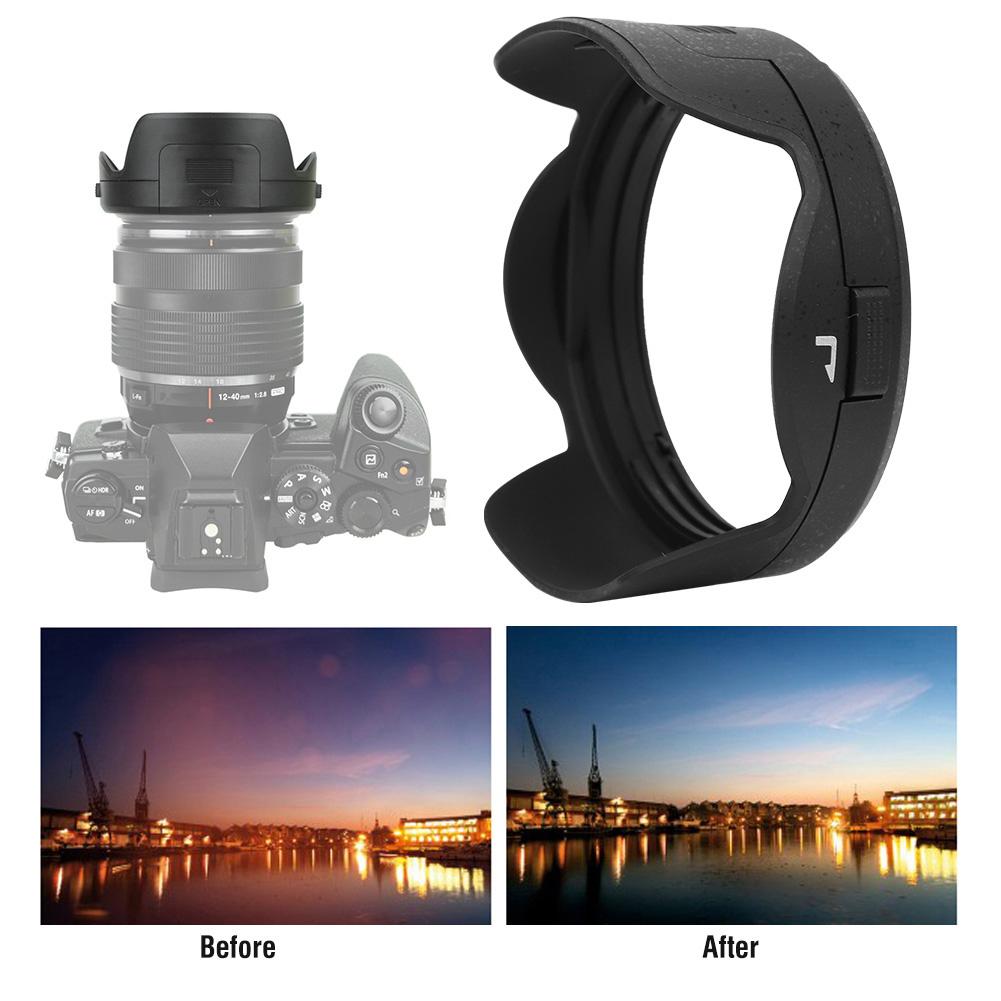 LH 66 Camera Mount Lens Hood for Olympus M.ZUIKO ED 12 40mm F2.8 Lens