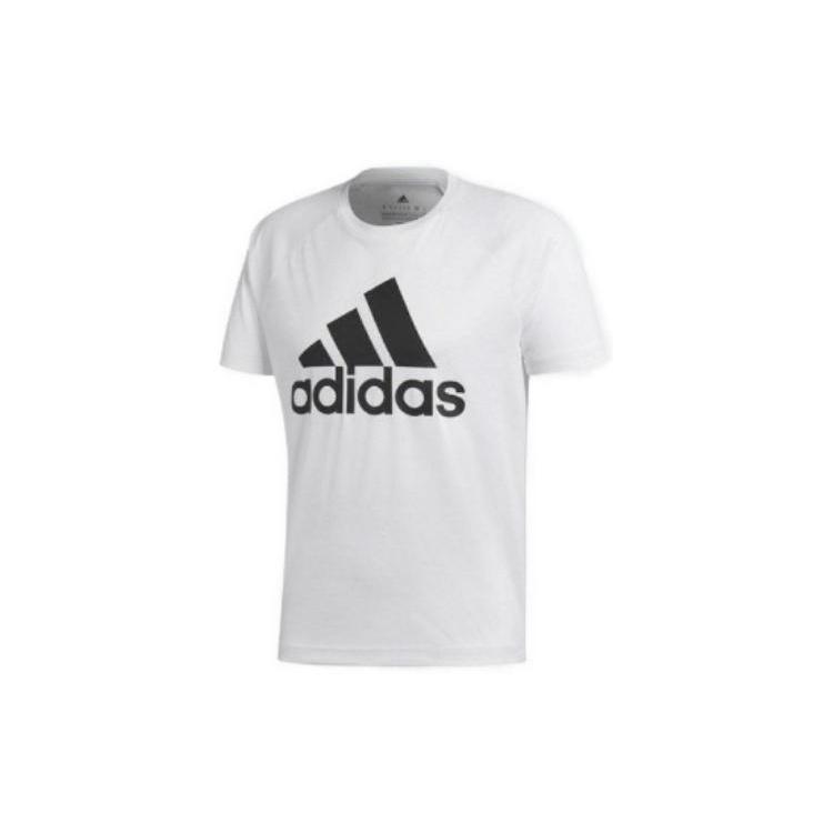 Adidas T Shirts Men's White Crew Neck Moderate Straight Fit Bk0936