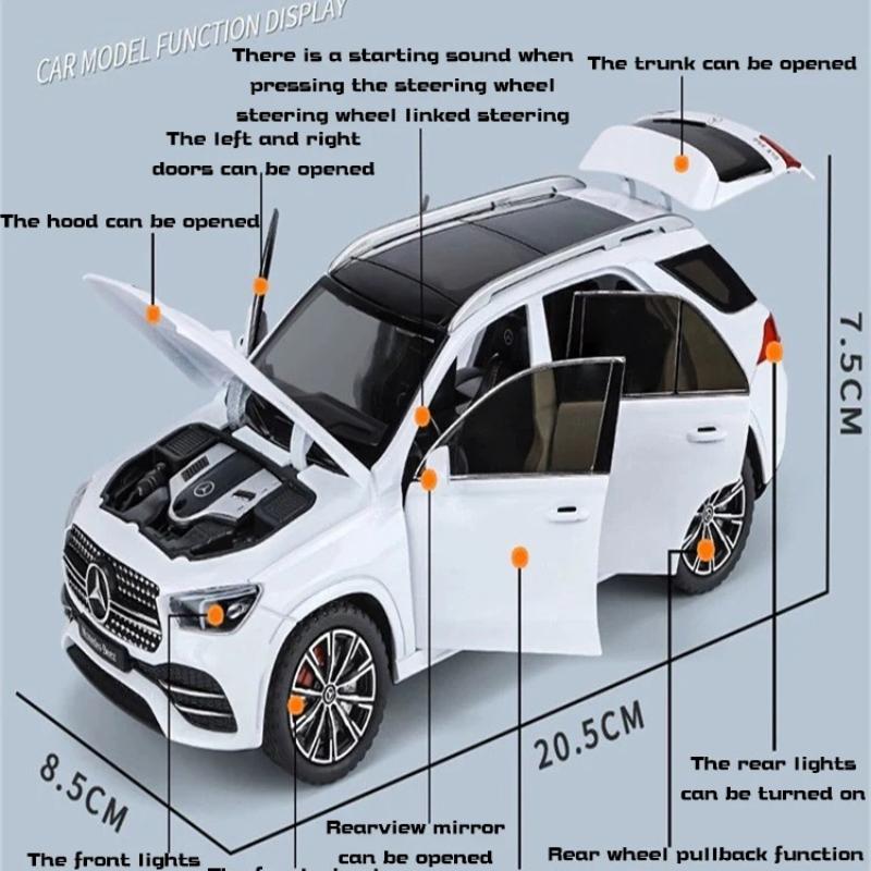 1/24 Benz GLE350 Geländewagen SUV Heimsammlung Ornamente Sound & Licht Spielzeug Miniaturmodelle Legierung Druckguss Metallmodell Auto Spielzeug für Kinder Simulationsspielzeug