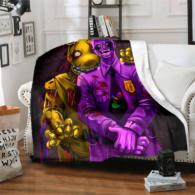 1pc Blanket Five Nights at Freddy's2 Print Design, Lightweight Blanket for Sofa, Bed- Soft &Warm, Gift for All Seasons like Christmas, Halloween