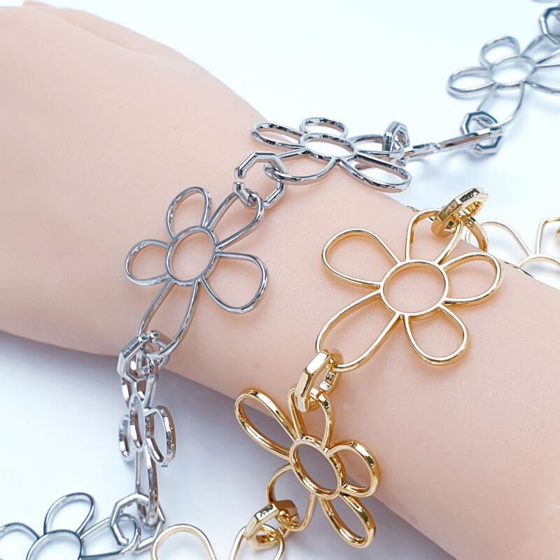 Line Flower Metal Chain Accessories 50cm