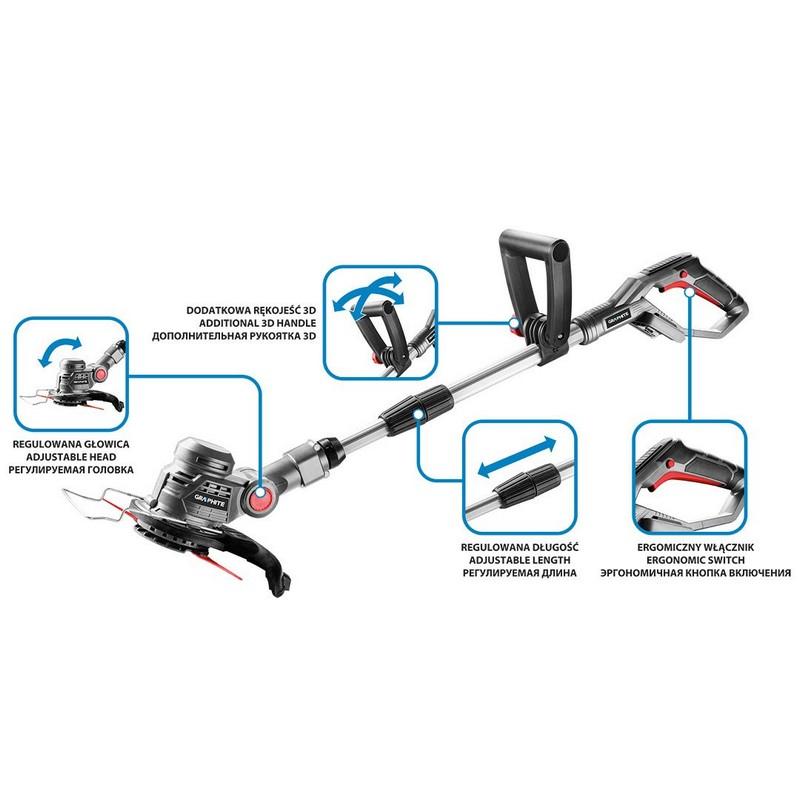 Energy Battery Trimmer + 18V, Li-Ion, + 2Ah Battery + Charger - T 58G030-Bc