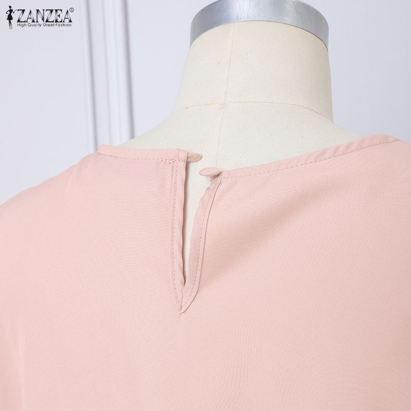 ZANZEA Women Short Sleeve Blouse and Shorts Summer Two Piece Suit Sets