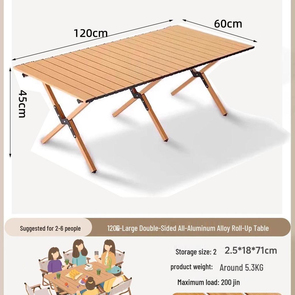 A1R Portable Roll-up Folding Picnic Table & Chair Set for Outdoor Camping.