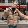 Giacca Imbottita da Donna 2024 Inverno Nuova con Cappuccio Spessa Calda Giacca in Cotone Femminile Monocolore Cerniera Parka Cappotti Abbigliamento da Donna