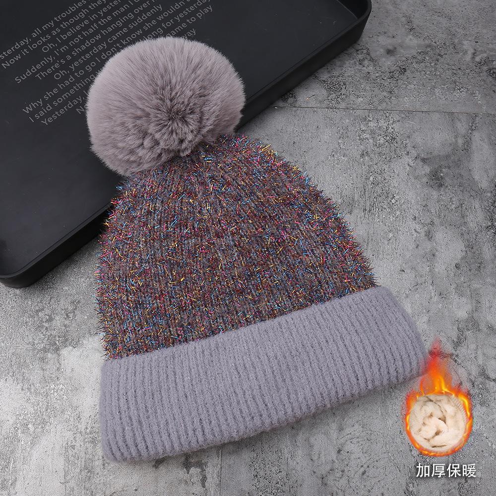 Winter New Hairball Decoration Cold-resistant Warm Comfortable Knitted Hat Outdoor Travel Comfortable Windproof Ear Protection Wool Hat