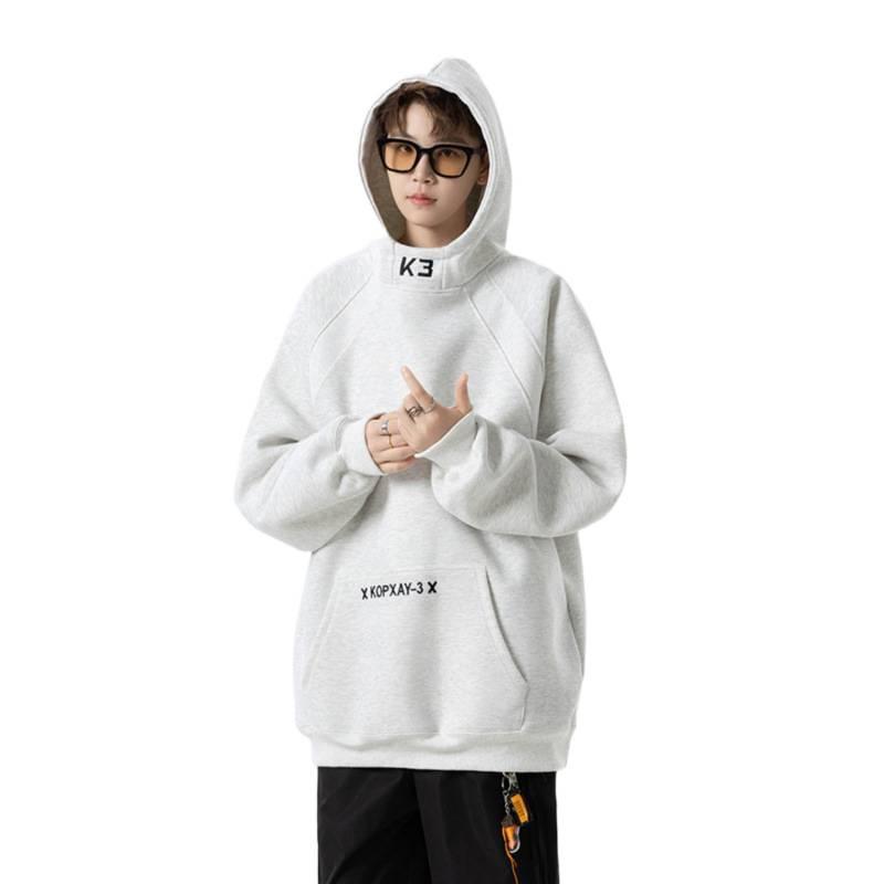 2025 Spring/Autumn Men's Embroidered Hooded Sweatshirt: Loose, Lazy Style Jacket